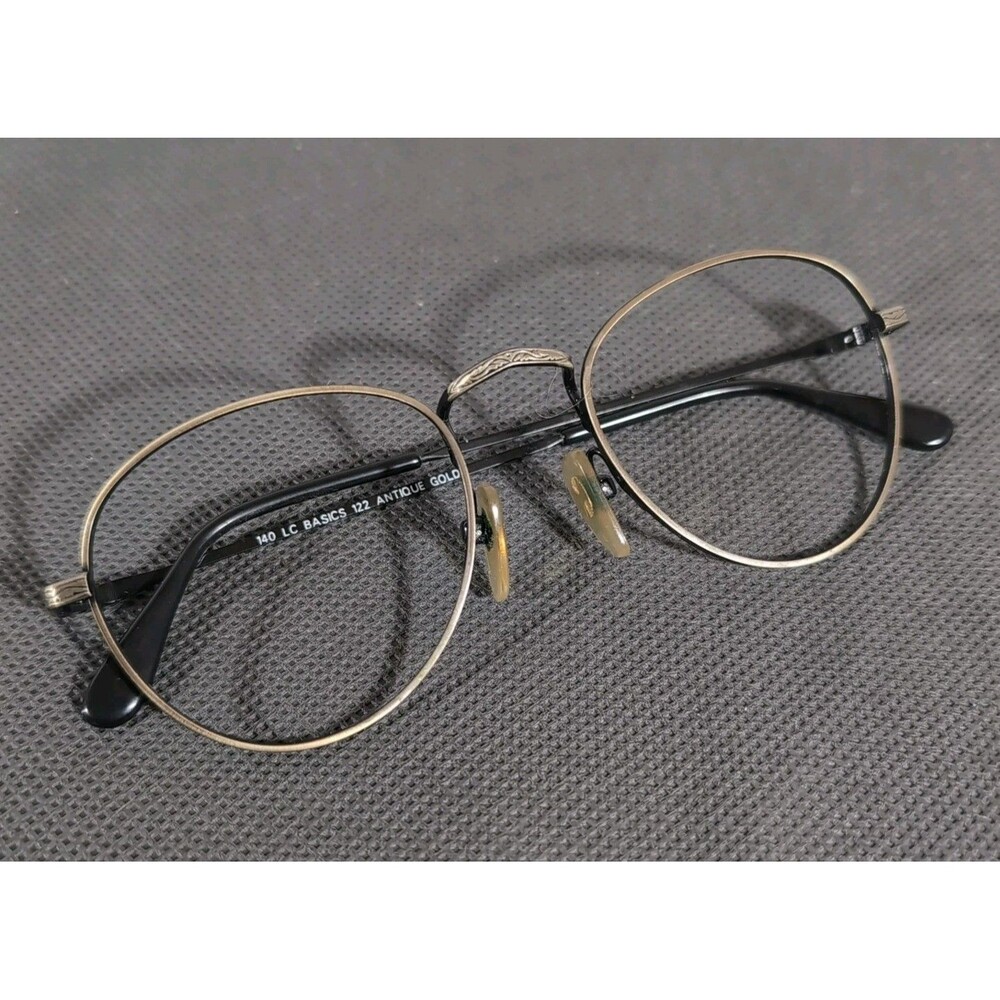 Vintage Len Crafters LC Basics 122 Antique Gold Eyeglass Frames Only 51-19-140